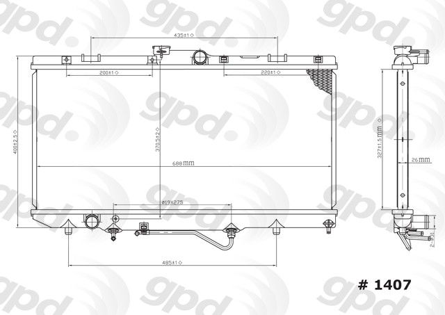 1990-1993 Toyota Celica Radiator (Global Parts)