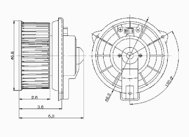 1995-1998 Honda Odyssey HVAC Blower Motor - Front (Global Parts)