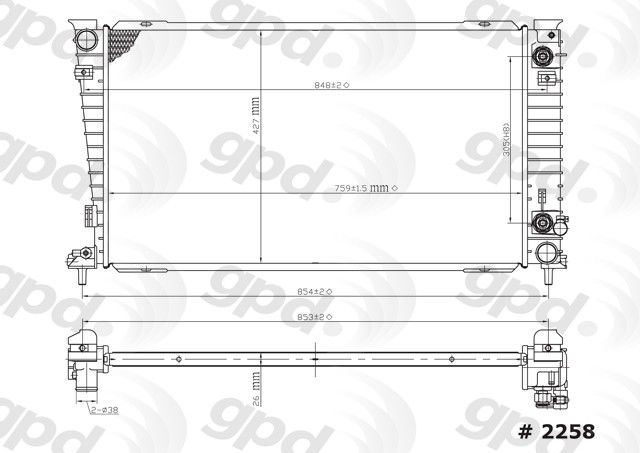 2004-2007 Ford Freestar Radiator (Global Parts)