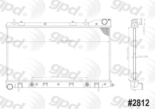 2004-2005 Subaru Forester Radiator (Global Parts)