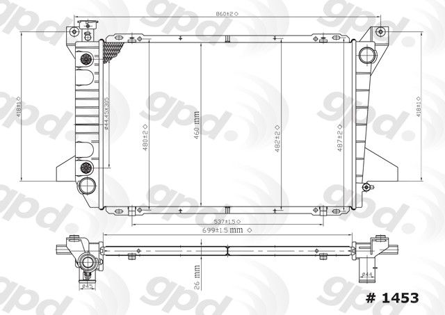 1985-1996 Ford F-150 Radiator (Global Parts)