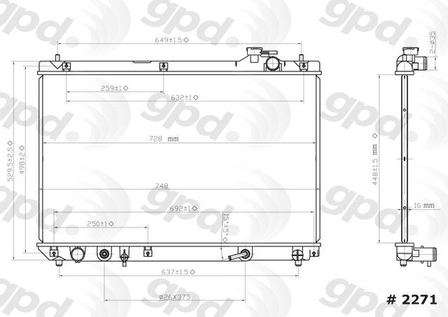 1999-2000 Lexus RX300 Radiator (Global Parts)
