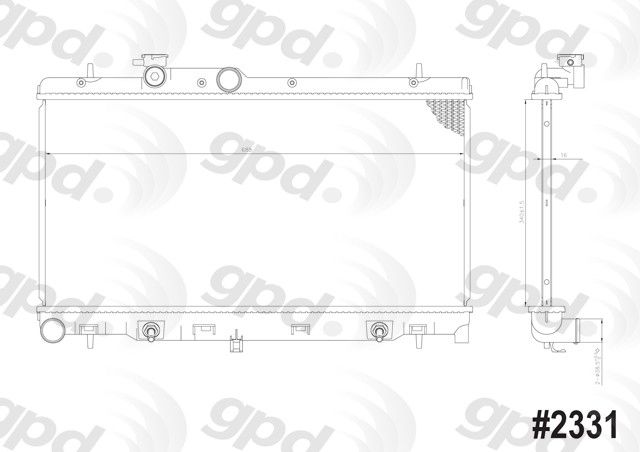 2003-2006 Subaru Baja Radiator (Global Parts)