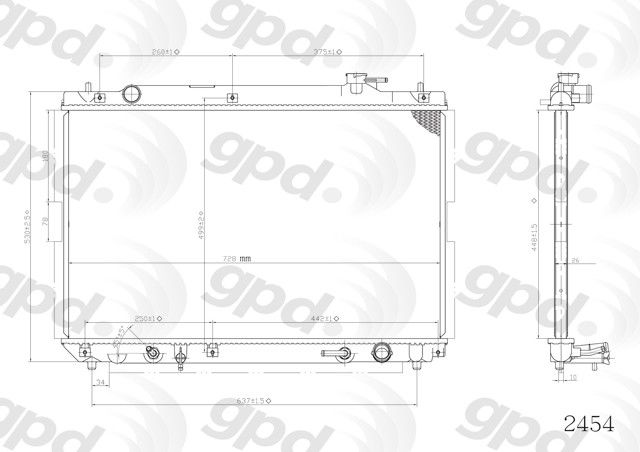 2001-2005 Toyota Highlander Radiator (Global Parts)