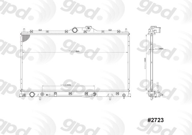 2004-2009 Mitsubishi Galant Radiator (Global Parts)
