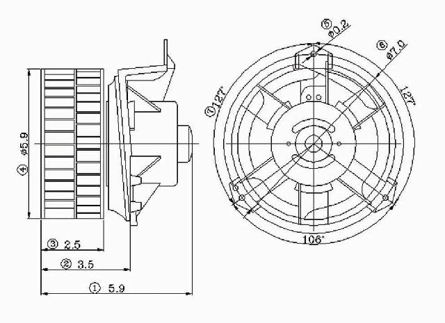 2004-2008 Chrysler Pacifica HVAC Blower Motor (Global Parts)