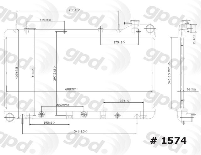 1993-1998 Subaru Impreza Radiator (Global Parts)