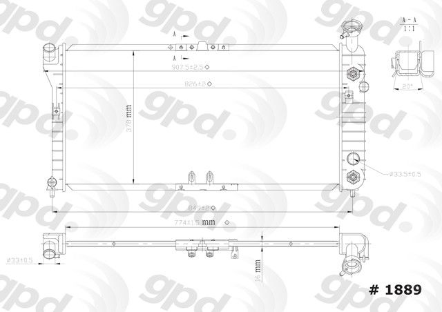 1997-1999 Buick Regal Radiator (Global Parts)