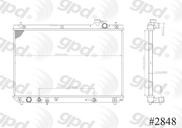 2004-2007 Toyota Highlander Radiator (Global Parts)