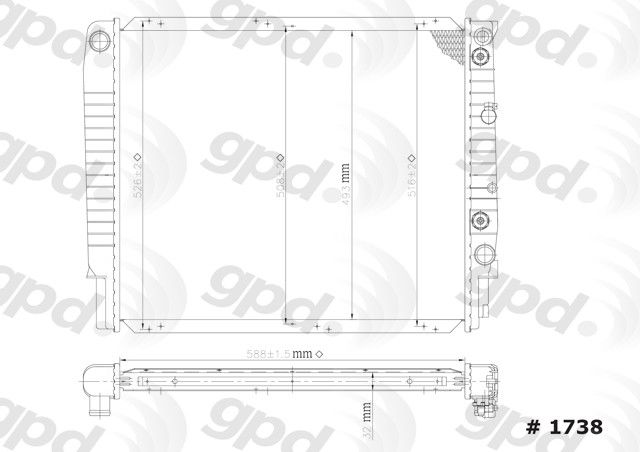 1997-1998 Volvo S90 Radiator (Global Parts)
