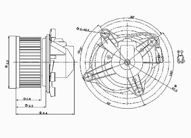 2001-2005 Chrysler PT Cruiser HVAC Blower Motor (Global Parts)