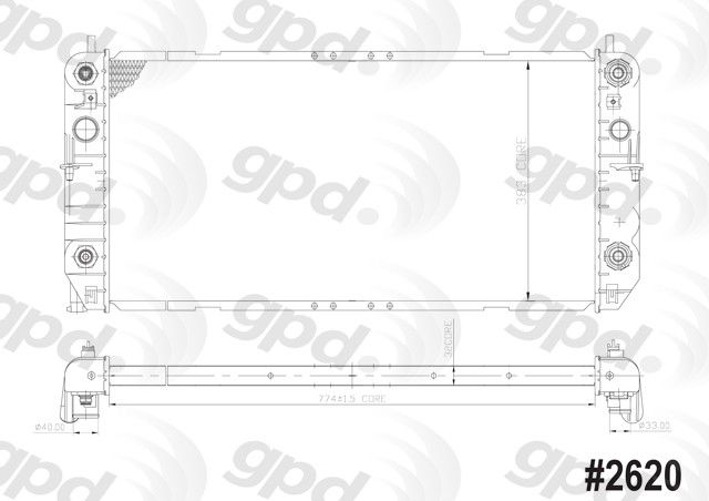 2001-2005 Cadillac DeVille Radiator (Global Parts)