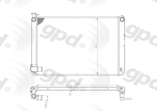 2006-2008 Lexus RX400h Radiator (Global Parts)