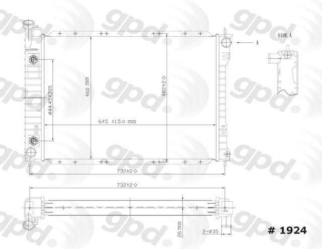 1996-1998 Nissan Quest Radiator (Global Parts)