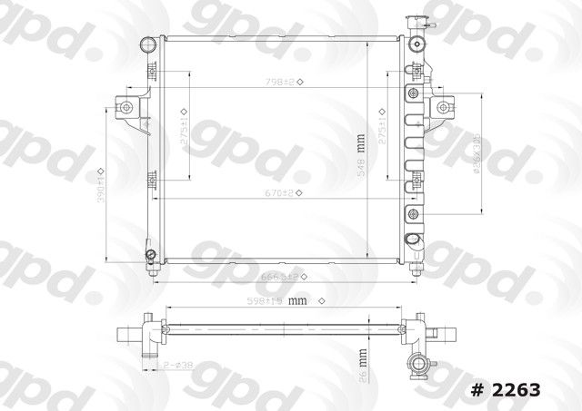 1999-2000 Jeep Grand Cherokee Radiator (Global Parts)