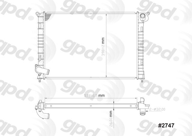 2002-2013 Mini Cooper Radiator (Global Parts)