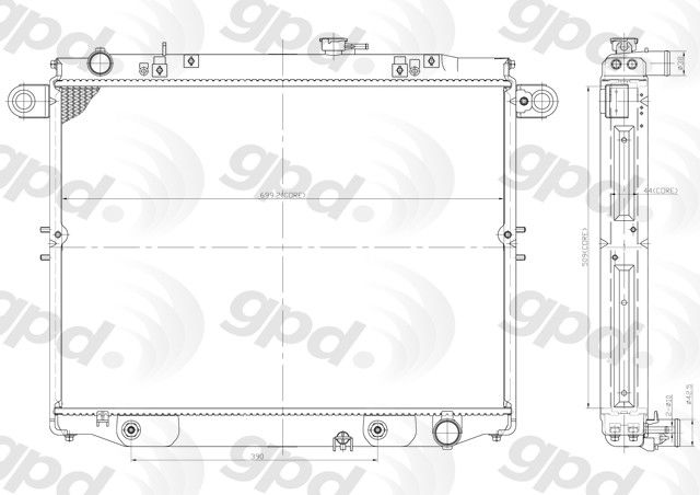 1998-2002 Toyota Land Cruiser Radiator (Global Parts)