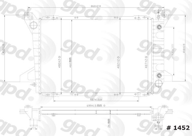1985-1996 Ford F-150 Radiator (Global Parts)