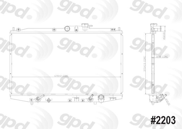 1998-2002 Honda Accord Radiator (Global Parts)