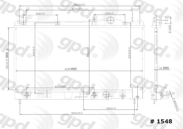 1995-1999 Dodge Neon Radiator (Global Parts)