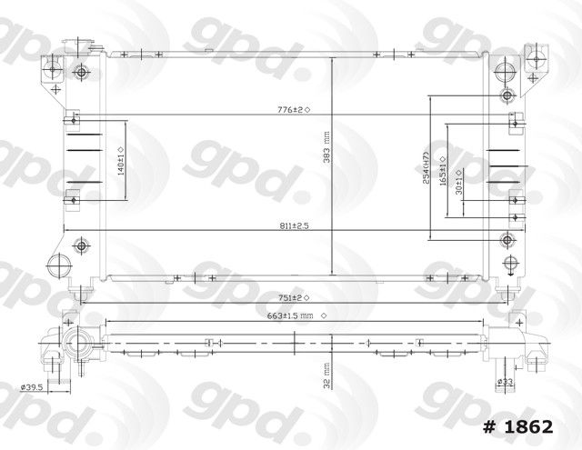 1996-2000 Dodge Caravan Radiator (Global Parts)