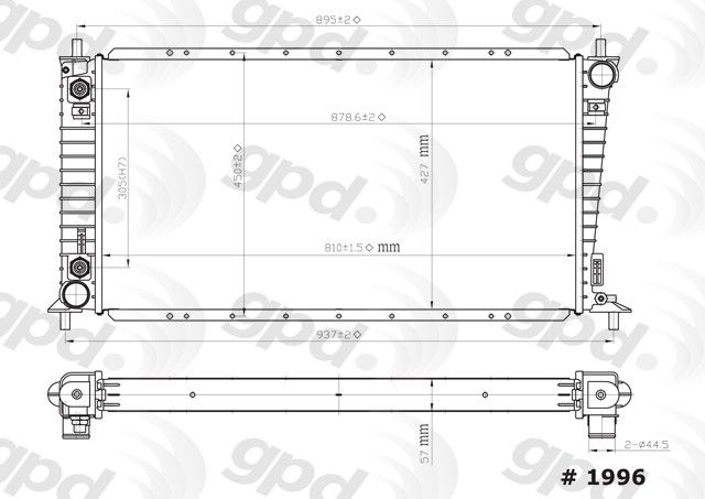 1997-2004 Ford F-150 Radiator (Global Parts)