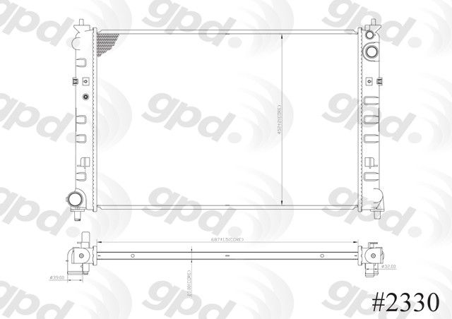2000-2001 Mazda MPV Radiator (Global Parts)