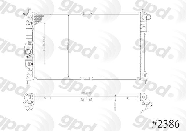 1999-2002 Daewoo Lanos Radiator (Global Parts)
