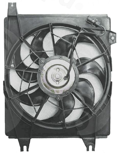 1996-2000 Hyundai Elantra Engine Cooling Fan Assembly - Right (Global Parts)