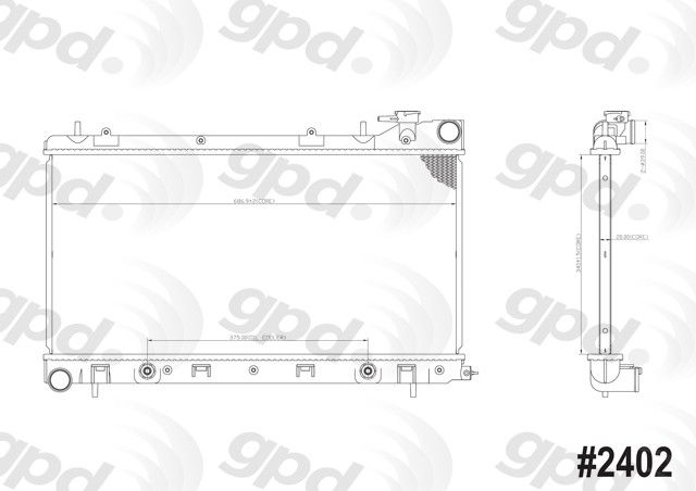 1999-2002 Subaru Forester Radiator (Global Parts)