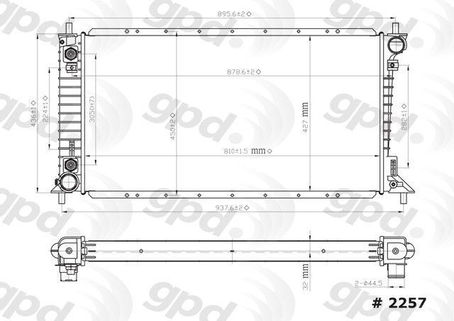 1999-2002 Lincoln Navigator Radiator (Global Parts)