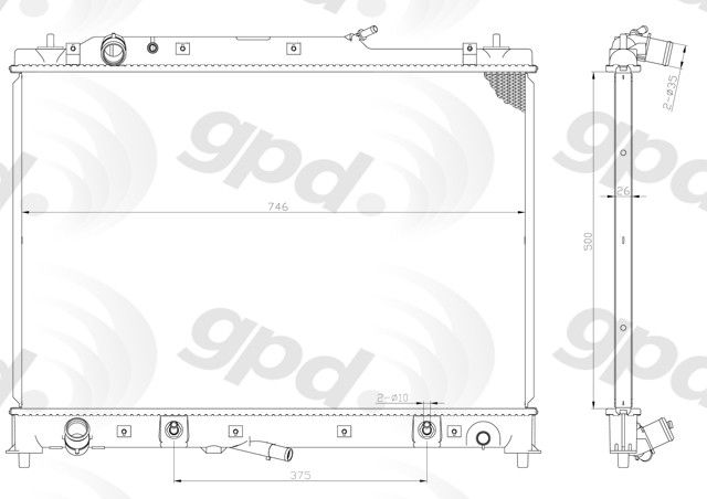 2007-2015 Mazda CX-9 Radiator (Global Parts)