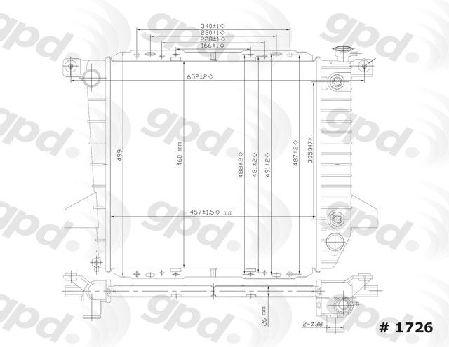 1995-1997 Mazda B2300 Radiator (Global Parts)