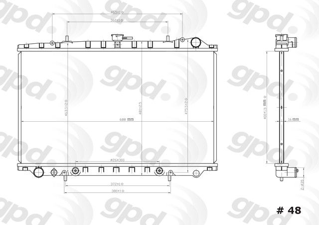 1989-1994 Nissan Maxima Radiator (Global Parts)