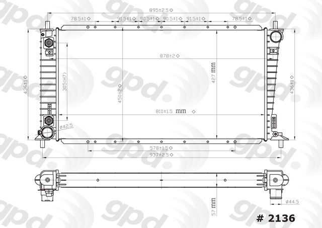 1998-2002 Lincoln Navigator Radiator (Global Parts)