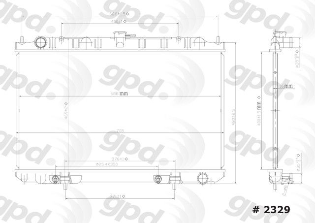 1999-2001 Nissan Maxima Radiator (Global Parts)