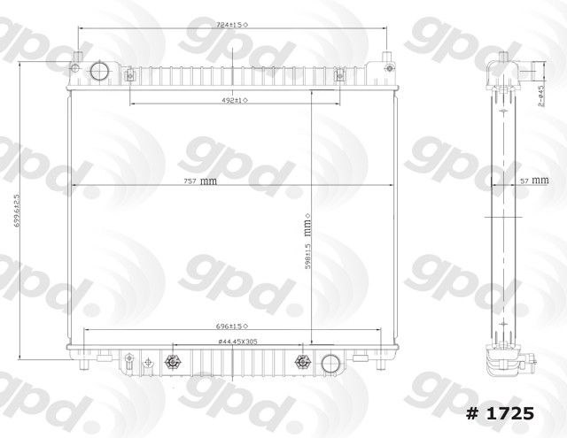 2012 Ford Econoline Wagon Radiator (Global Parts)