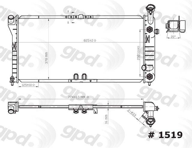 1994-2001 Chevrolet Lumina Radiator (Global Parts)