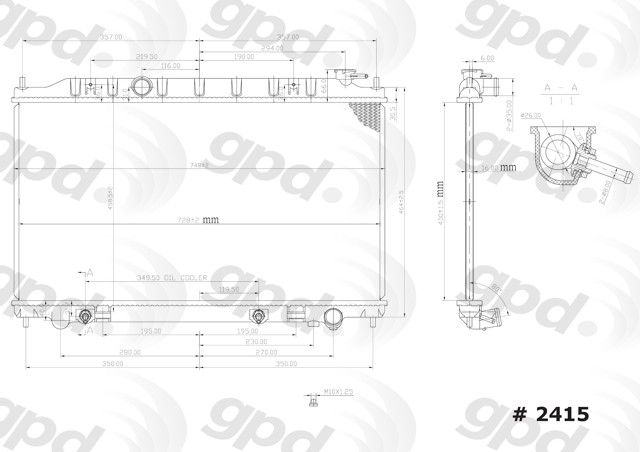 2002-2006 Nissan Altima Radiator (Global Parts)