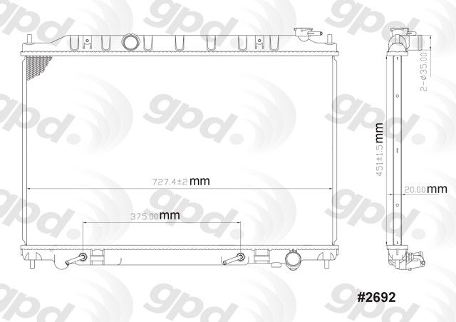 2004-2009 Nissan Quest Radiator (Global Parts)