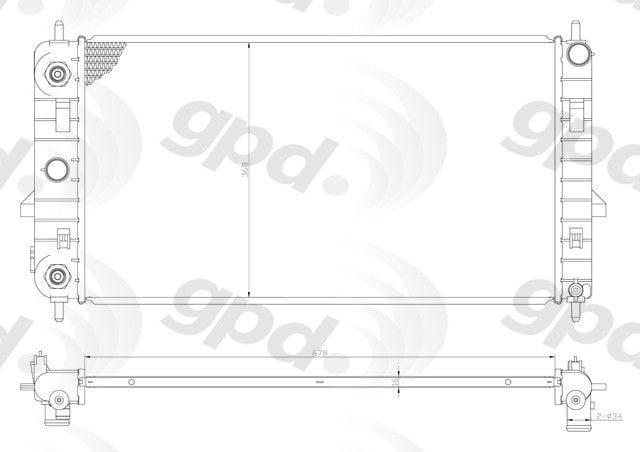 2007-2009 Pontiac G5 Radiator (Global Parts)