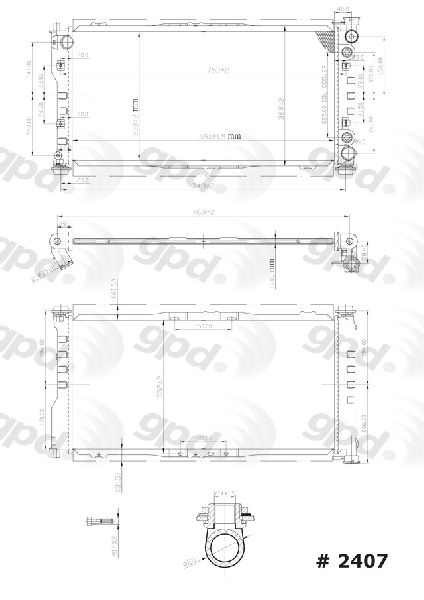 2000-2002 Mazda 626 Radiator (Global Parts)