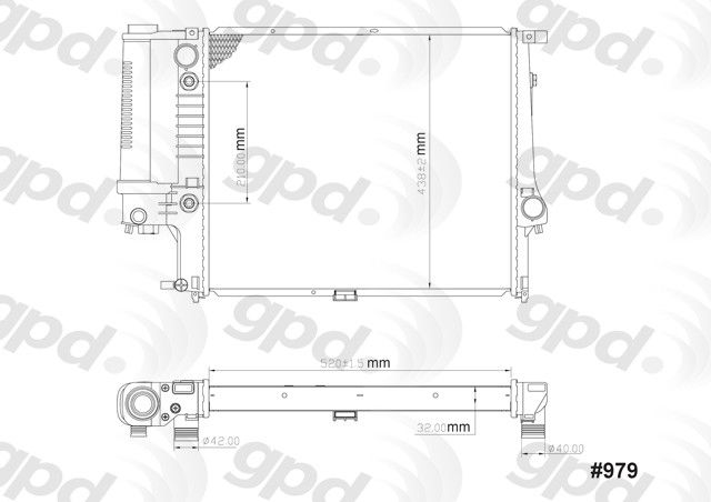 1989-1995 BMW 525i Radiator (Global Parts)