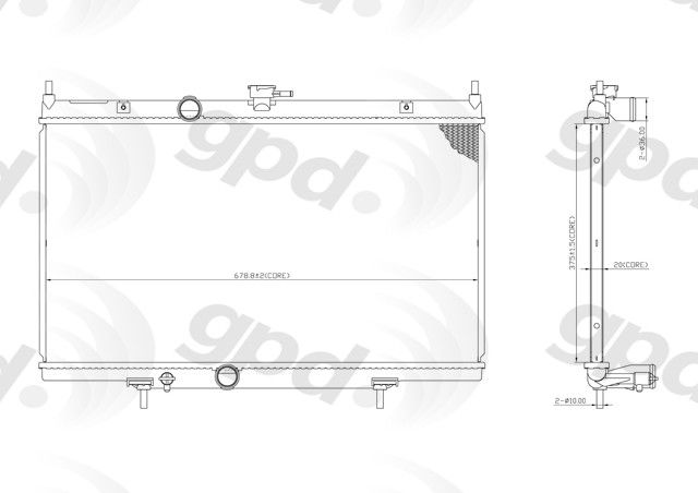 2007-2012 Nissan Sentra Radiator (Global Parts)