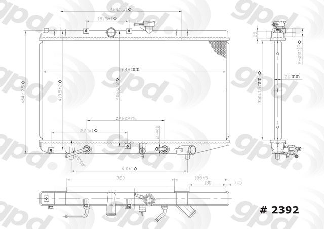 2001-2002 Kia Rio Radiator (Global Parts)