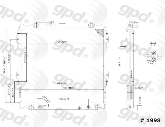 1996-2002 Toyota 4Runner Radiator (Global Parts)