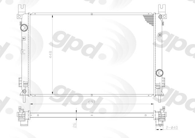 2007-2008 Chrysler Pacifica Radiator (Global Parts)
