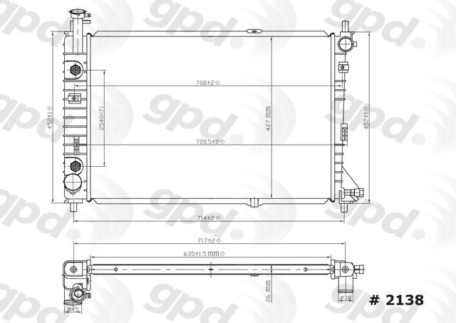 1997-2004 Ford Mustang Radiator (Global Parts)