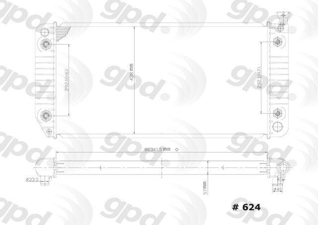 1992-1993 Chevrolet Suburban Radiator (Global Parts)