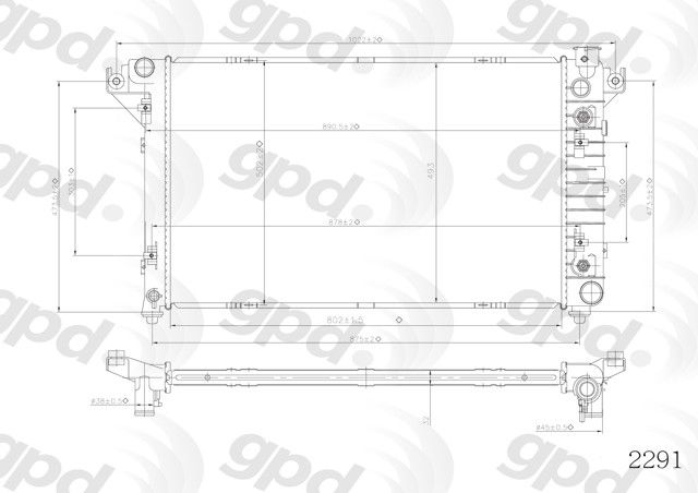 1998-2002 Dodge Ram 1500 Radiator (Global Parts)